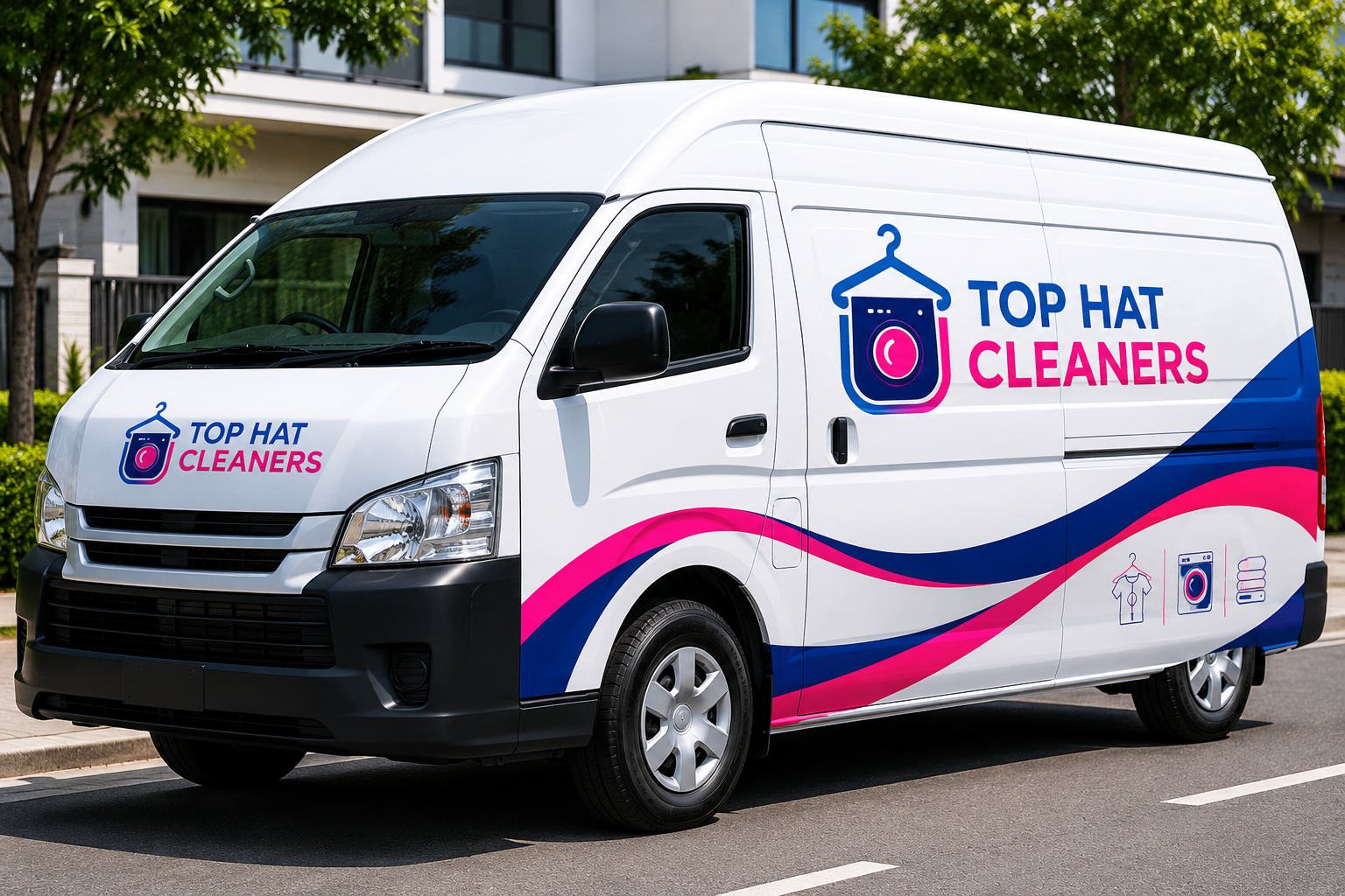 Top Hat Cleaners pickup and delivery van